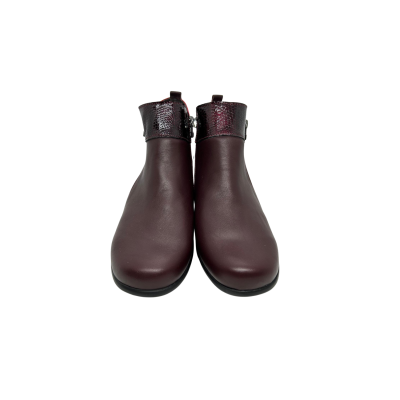Bota ortopédica em pele sauvage bordeaux
