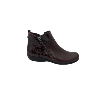 Bota ortopédica em pele sauvage bordeaux