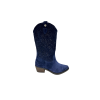Bota texana em pele crute azul Bota texana em pele crute azul