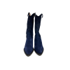 Bota texana em pele crute azul Bota texana em pele crute azul