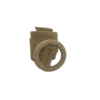 Cinto em pele de crute cor areia com fivela forrada a pele de crute cor areia, de diâmetro 10 cm