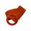Cinto em pele de crute laranja com fivela forrada a pele de crute laranja, de diâmetro 10 cm
