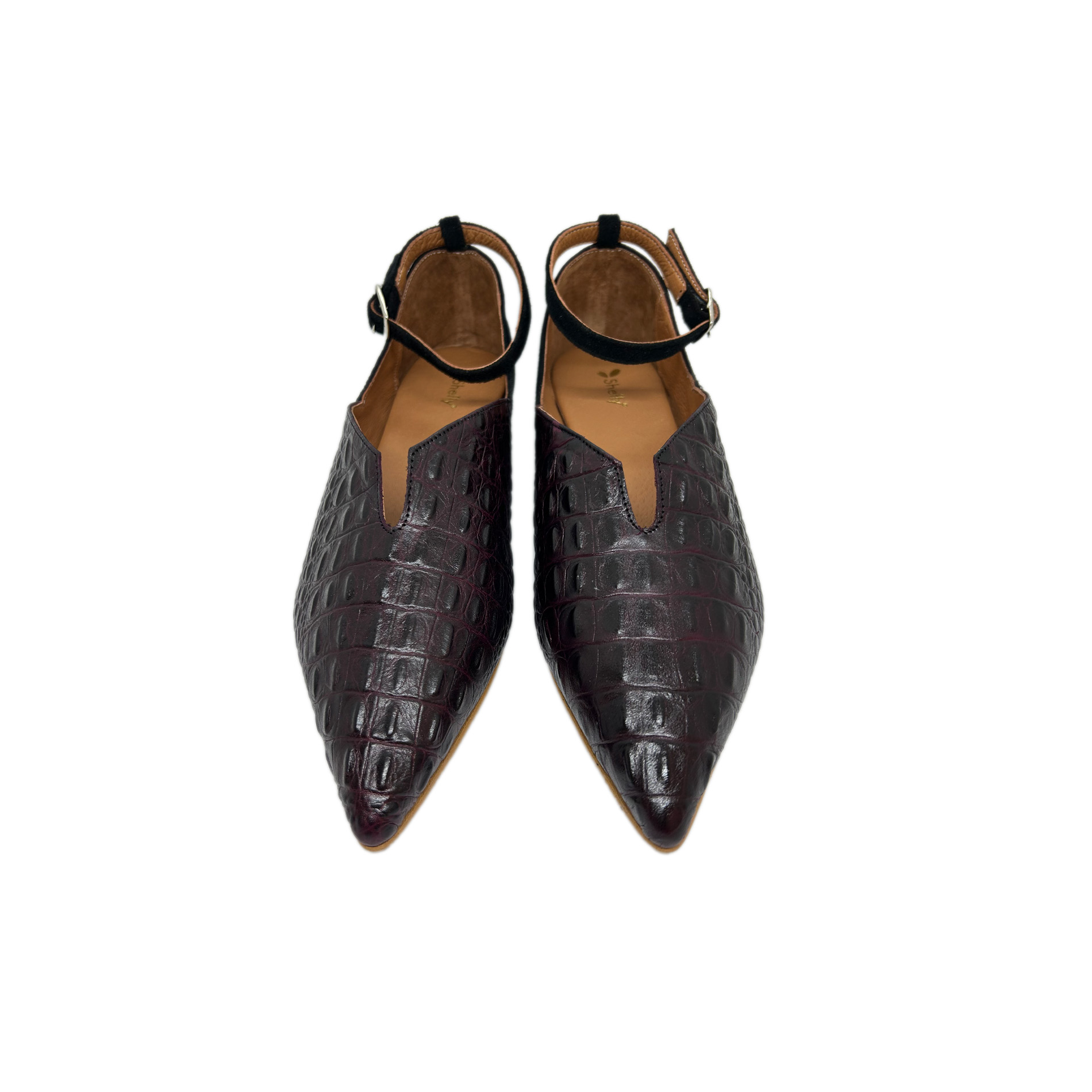 Sapato Raquel Croco Bordeaux